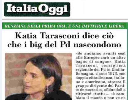 Katia parla senza freni al suo Pd – intervista a Italia Oggi