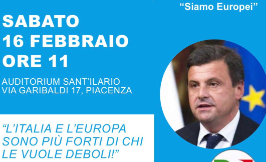 Carlo Calenda a Piacenza per presentare il Manifesto Siamo Europei